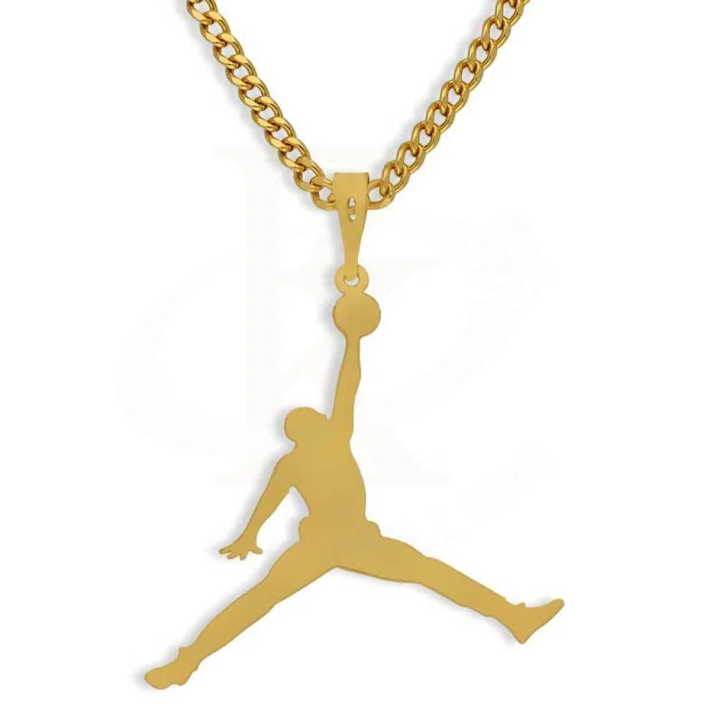 Ladies necklaces old shine -Gold Necklace (Chain with Basketball Player Pendant) 18KT - FKJNKL18K2825