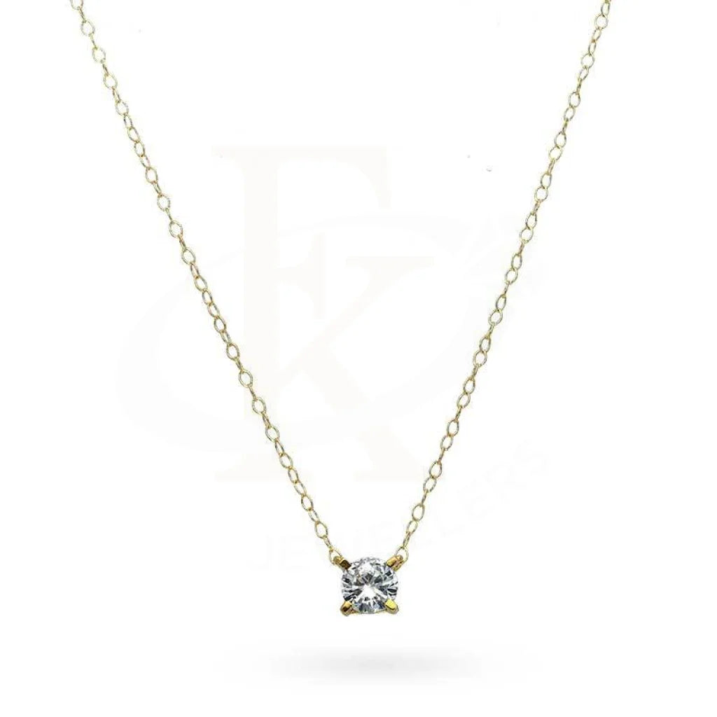 Ladies necklaces with luminous pendants -Gold Solitaire Necklace 18KT - FKJNKL18K2693