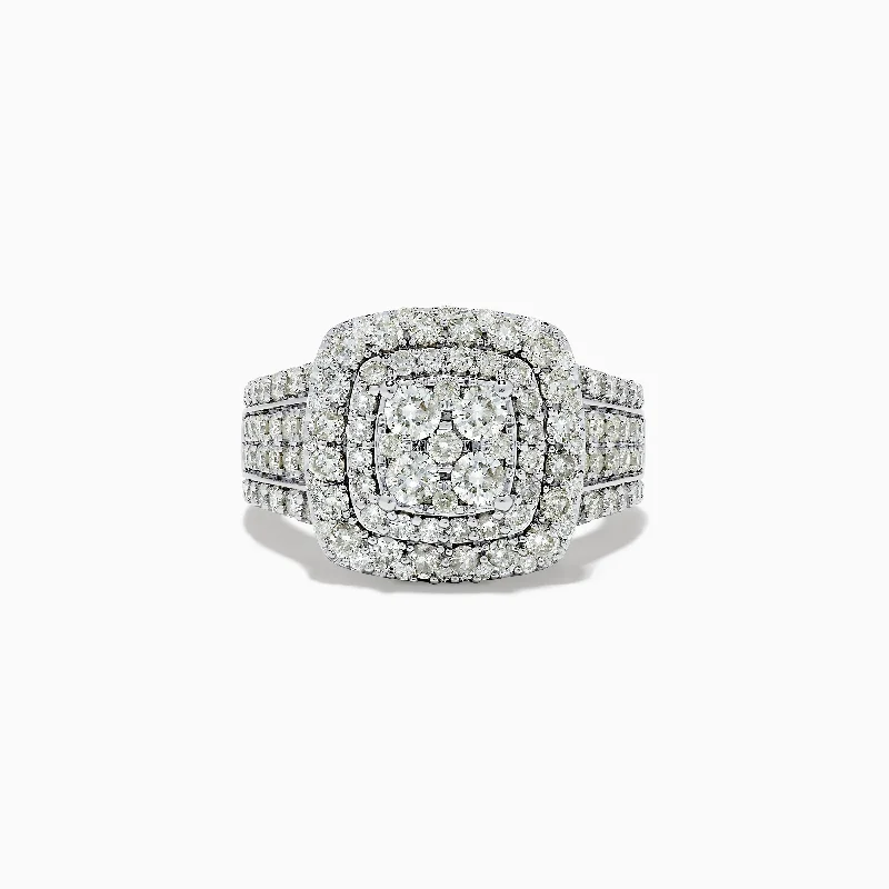 ladies rings sizes-Bouquet 14K White Gold Diamond Ring 1.96 TCW