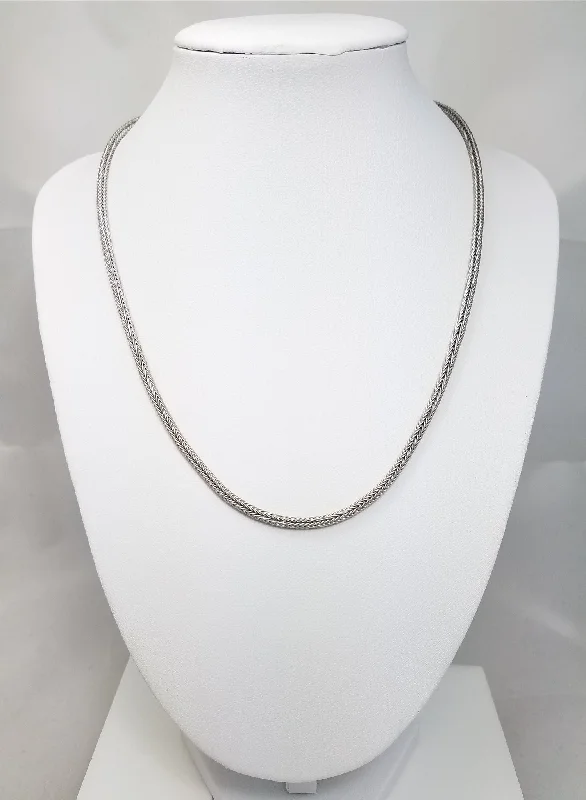 Ladies necklaces trunk radiance -18" 14k White Gold Round Mesh Necklaces