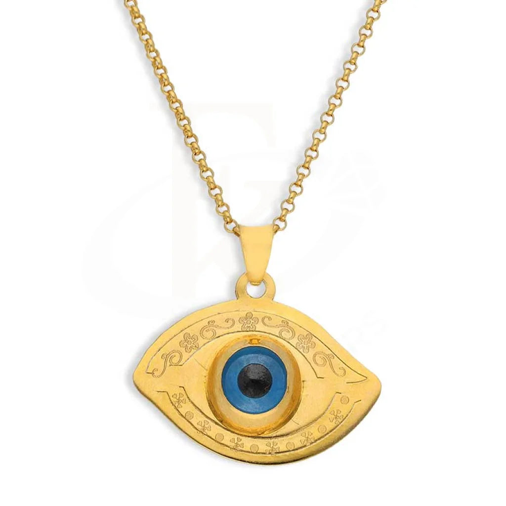 Ladies necklaces antique charm -Gold Necklace (Chain with Evil Eye Pendant) 21KT - FKJNKL21K2440