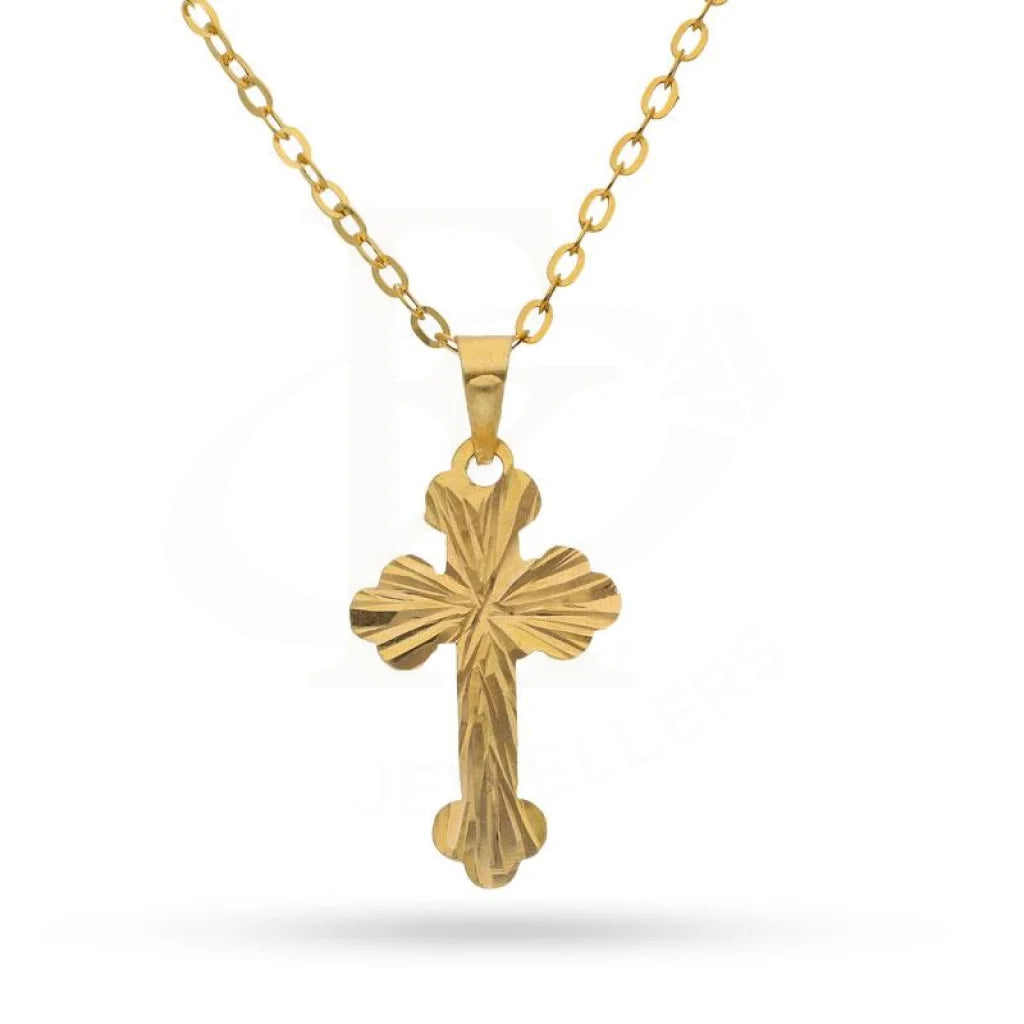 Ladies necklaces hematite shine -Gold Necklace (Chain with Cross Pendant) 18KT - FKJNKL1197