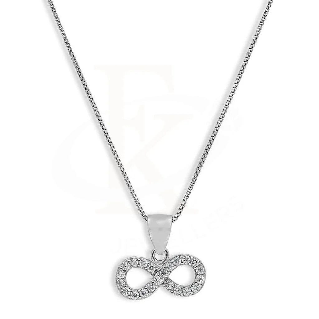 Ladies necklaces prime sparkle -Sterling Silver 925 Necklace (Chain with Infinity Pendant) - FKJNKLSL2633