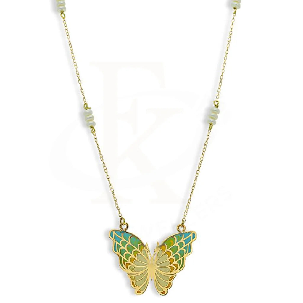 Ladies necklaces euro radiance -Gold Butterfly Necklace 18KT - FKJNKL18K2556