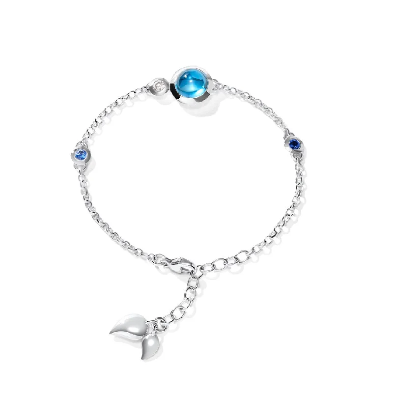 Ladies bracelets green shine band -Blue Topaz, Blue Sapphire & Diamond Bracelet