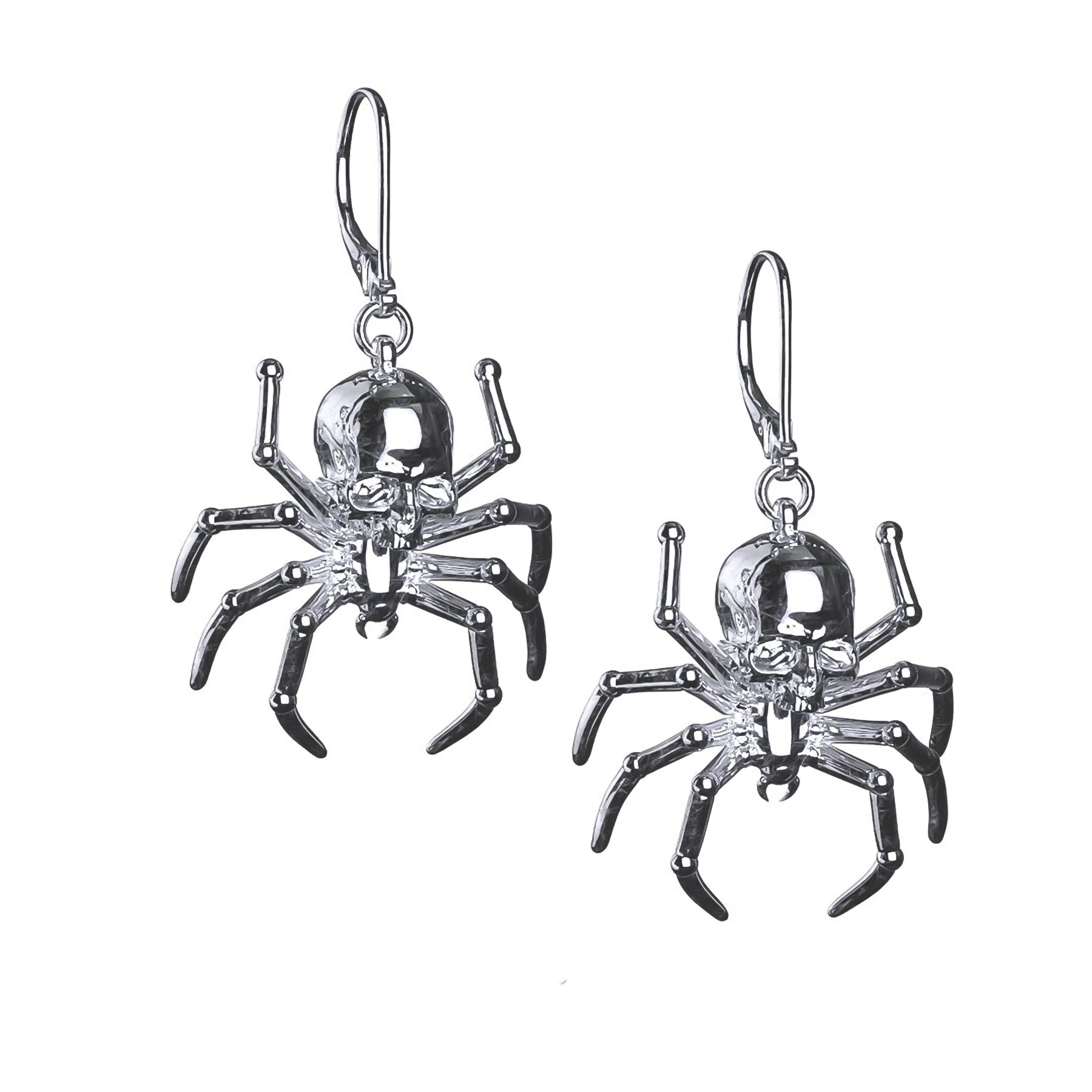 ladies earrings christmas-SPIDER SKULL EARRING