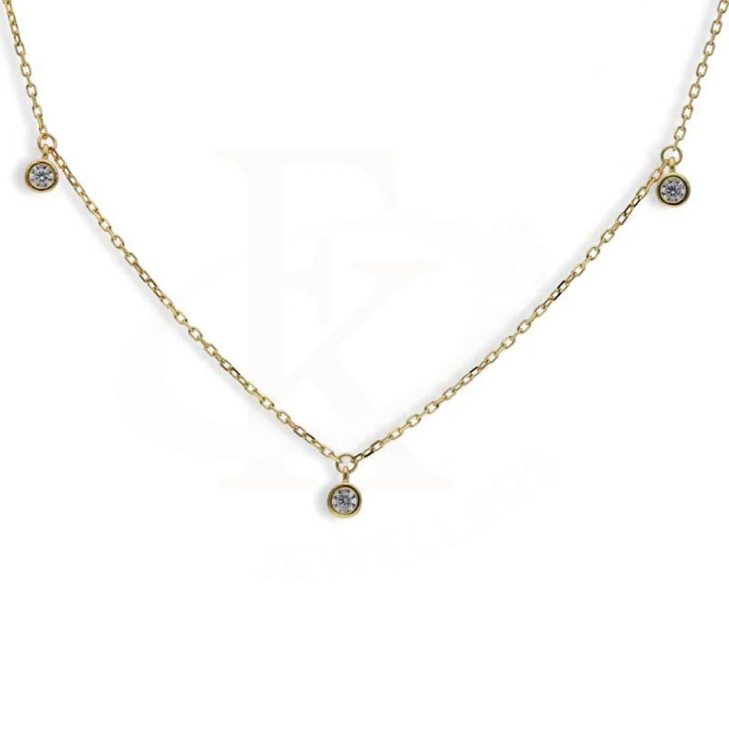 Ladies necklaces twig glow -Sterling Silver 925 Gold Plated Solitaires Necklace - FKJNKLSL2926