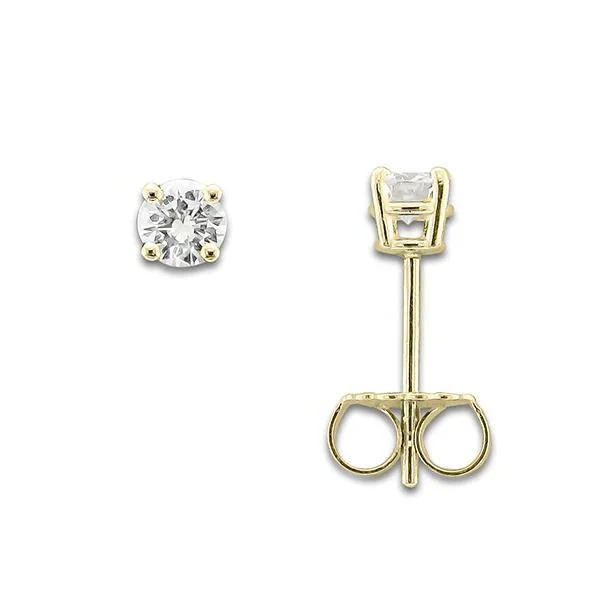 ladies earrings diamond-14KT YELLOW GOLD 1/4 CTW ROUND DIAMOND EARRINGS