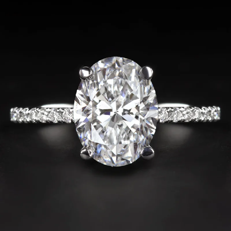 split shank engagement rings -1.5 CARAT GIA CERTIFIED DIAMOND ENGAGEMENT RING E SI2 OVAL CUT NATURAL PLATINUM