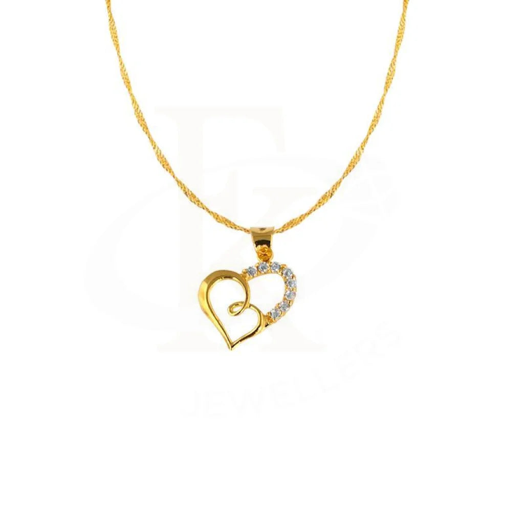 Ladies necklaces cord radiance -Gold Necklace (Chain with Twisted Heart Pendant) 18KT - FKJNKL1691