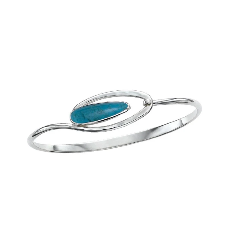 Ladies bracelets deco charm -Turquoise Silver Bangle Bracelet