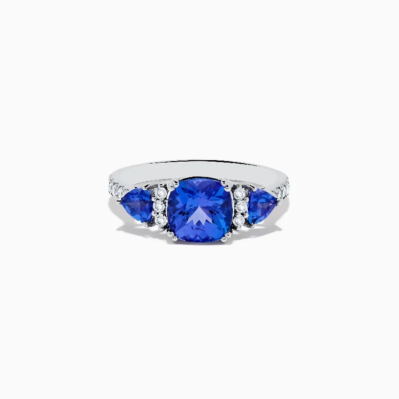 ladies rings summer-Nahla Siri 14K White Gold Tanzanite and Diamond Ring