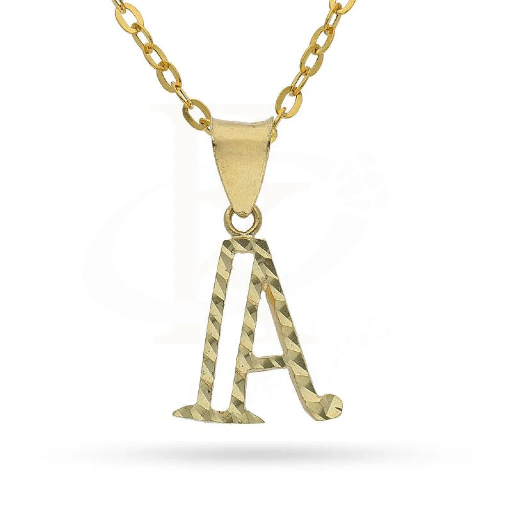 Ladies necklaces etched charm -Gold Necklace (Chain with Alphabet Pendant) 18KT - FKJNKL1626