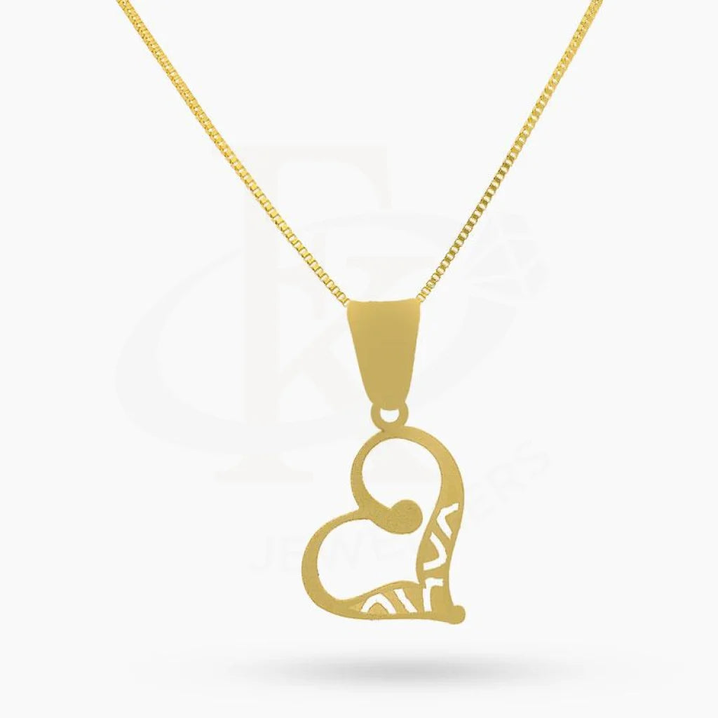 Ladies necklaces surf glow -Gold Necklace (Chain with Twisted Heart Pendant) 18KT - FKJNKL18K2048