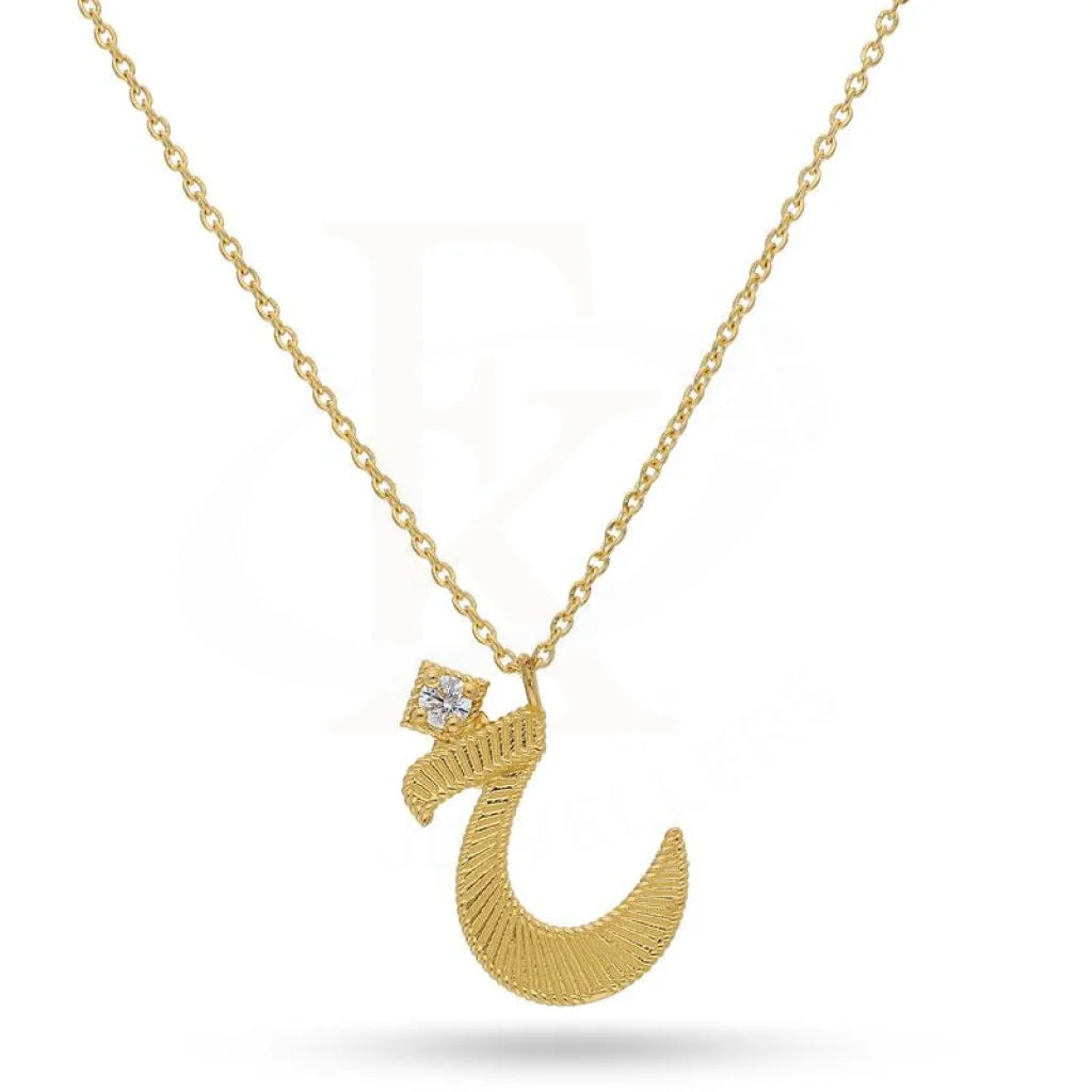 Ladies necklaces root radiance -Gold Arabic Alphabet خ Necklace 21KT - FKJNKL21K2136