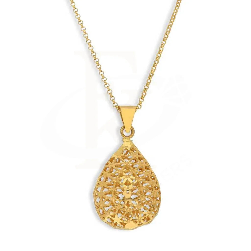 Ladies necklaces myth glow -Gold Necklace (Chain with Pear Shaped Pendant) 21KT - FKJNKL21K2858