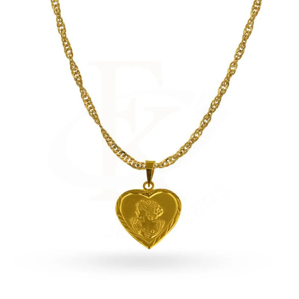 Ladies necklaces neat glow -Gold Necklace (Chain with Heart Pendant) 18KT - FKJNKL1838