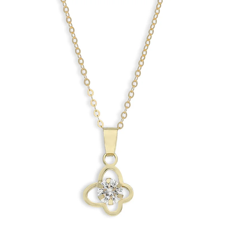 Ladies necklaces rose shine -Gold Necklace (Chain with Butterfly Shaped Pendant) 18KT - FKJNKL18K8832