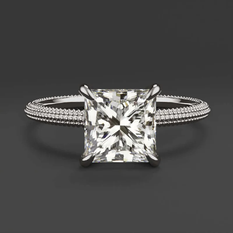 oval halo engagement rings -1.5ct GIA CERTIFIED J VS1 DIAMOND ENGAGEMENT RING PRINCESS CUT SOLITAIRE SQUARE