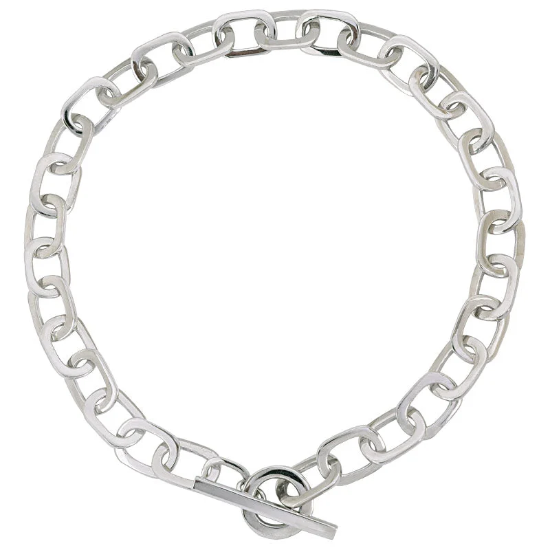 Ladies necklaces platinum sparkle -Toggle Necklace- Sterling Silver