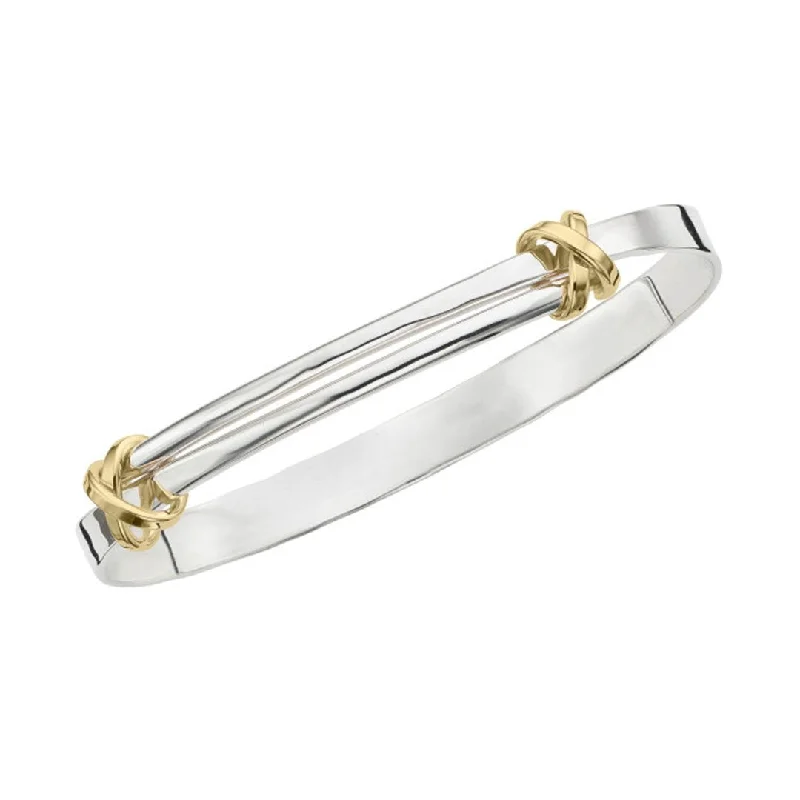 Ladies bracelets rich shine -Sterling Silver & Gold Bangle Bracelet