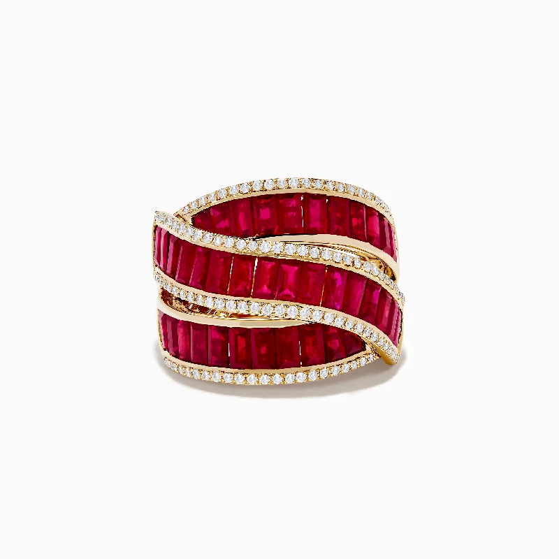 ladies rings polishing-Ruby Royale 14K Yellow Gold Ruby and Diamond Ring