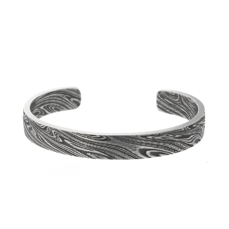 Ladies bracelets old glow -Damascus Steel Cuff Bracelet