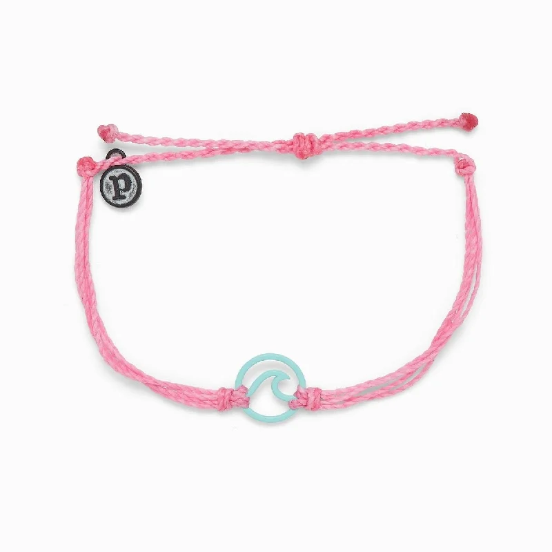 Ladies bracelets ridge shine -PuraVida, Aqua Enamel Wave Bracelet, Light Pink