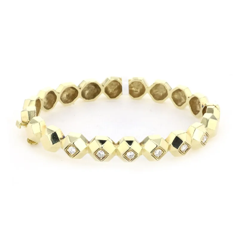 Ladies bracelets moonstone glow -Diamond Octagon Bracelet