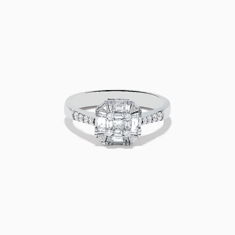 ladies rings futuristic-Classique 14K White Gold Diamond Ring