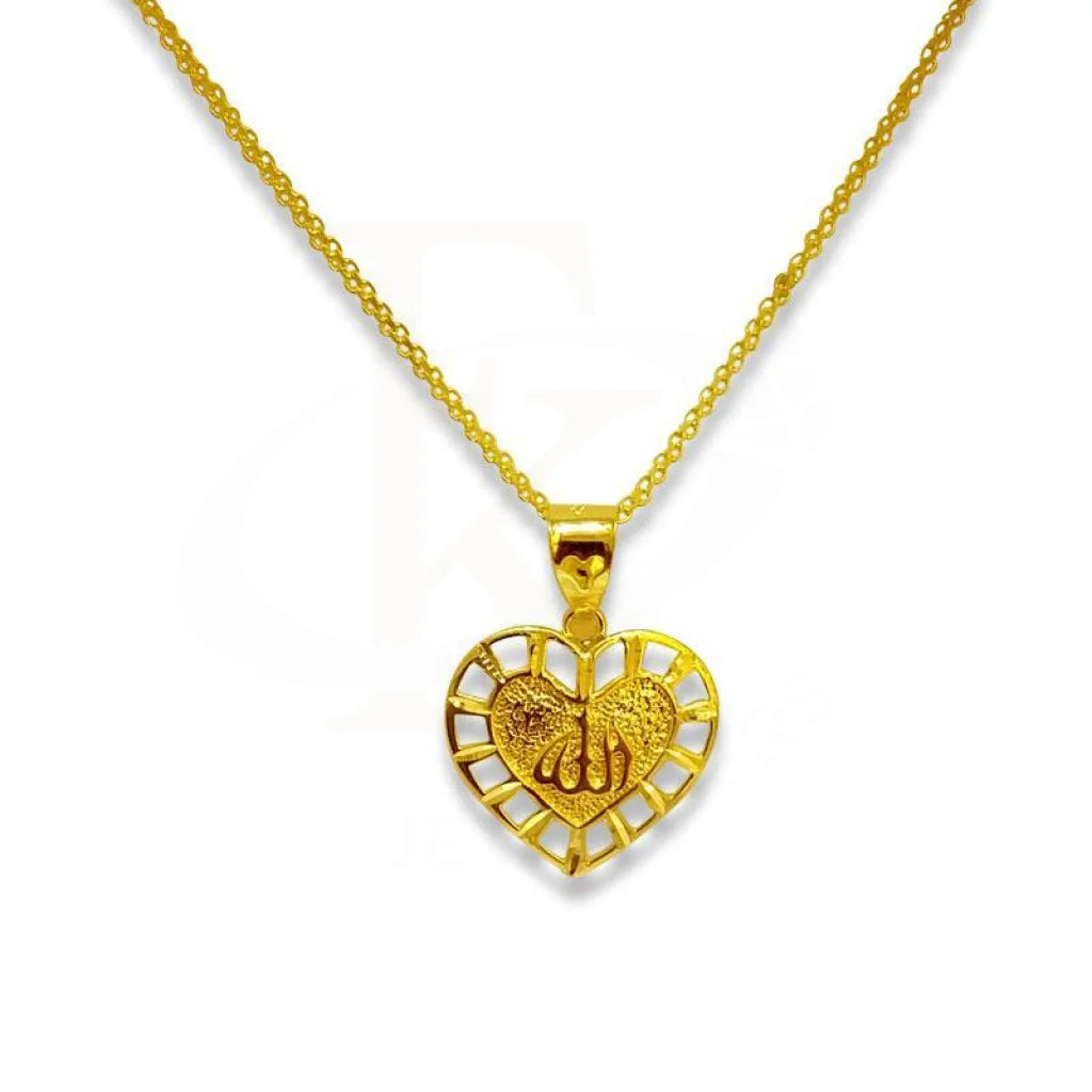 Ladies necklaces calm glow -Gold Necklace (Chain with Pendant Allah) 18KT - FKJNKL1212