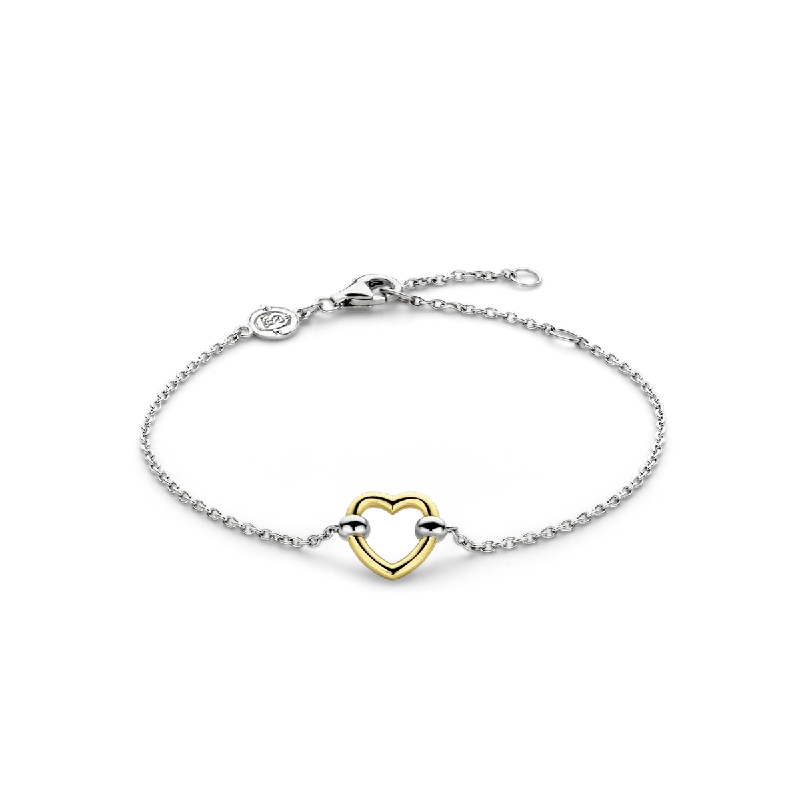 Ladies bracelets ice glow -Ti Sento 18ct Gold Vermeil Heart Bracelet