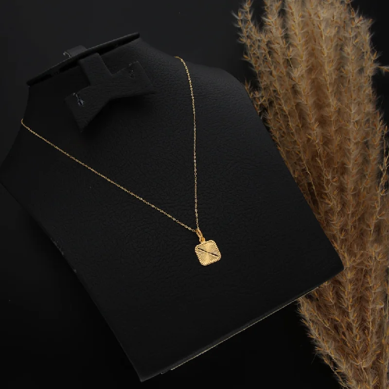 Ladies necklaces sea charm -Gold Necklace (Chain With Square Shaped Pendant) 21KT - FKJNKL21KM9814