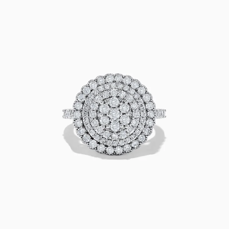 ladies rings filigree-Pave Classica 14K White Gold Diamond Ring