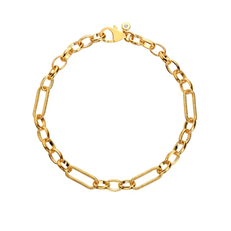 Ladies bracelets craft charm -Hot Diamonds Gold Vermeil Statement Link Bracelet