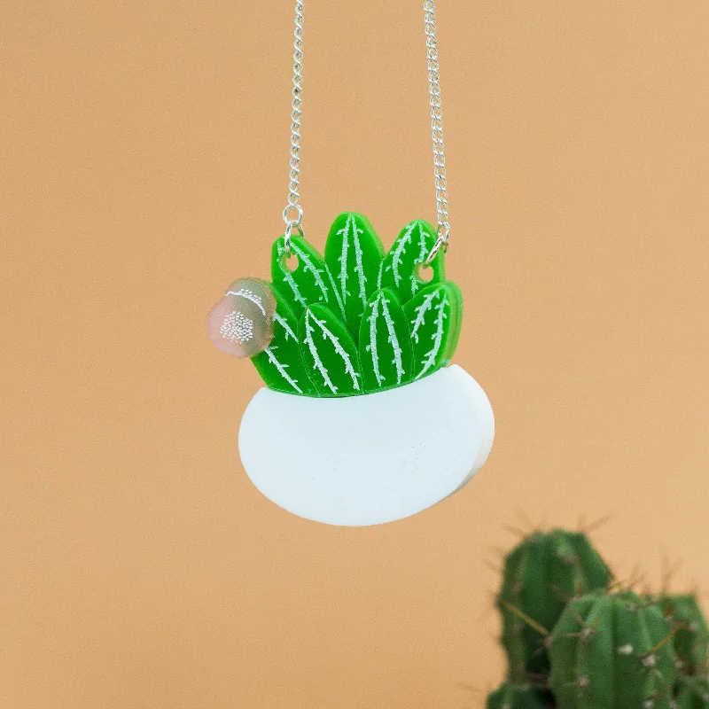 ladies rings timeless-Flowering Cactus Necklace