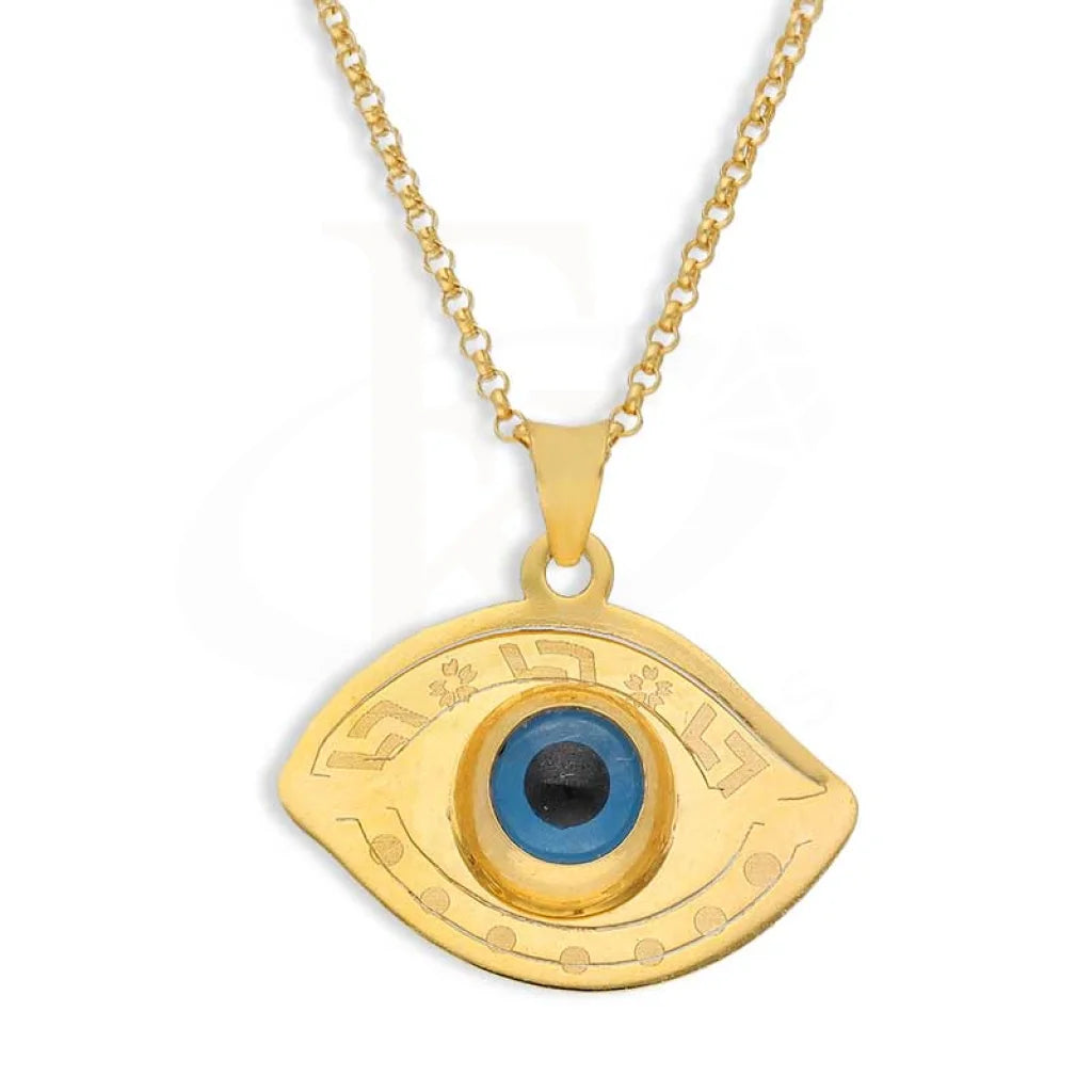 Ladies necklaces marquise shine pendant -Gold Necklace (Chain with Evil Eye Pendant) 21KT - FKJNKL21K2438