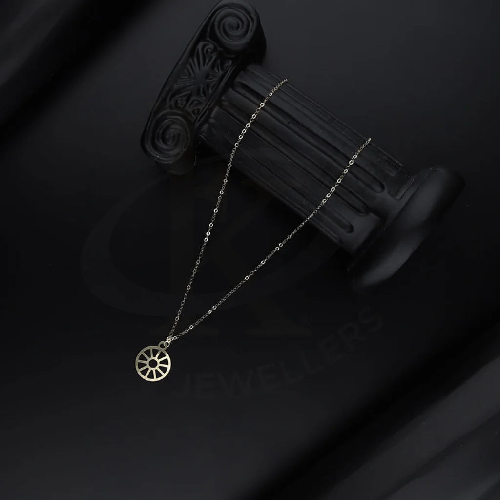 Ladies necklaces trio charm -Gold Wheel Shaped Necklace 18KT - FKJNKL18KM5286