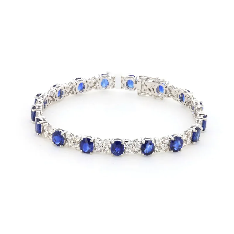 Ladies bracelets aquamarine shine -Blue Sapphire & Diamond Bracelet