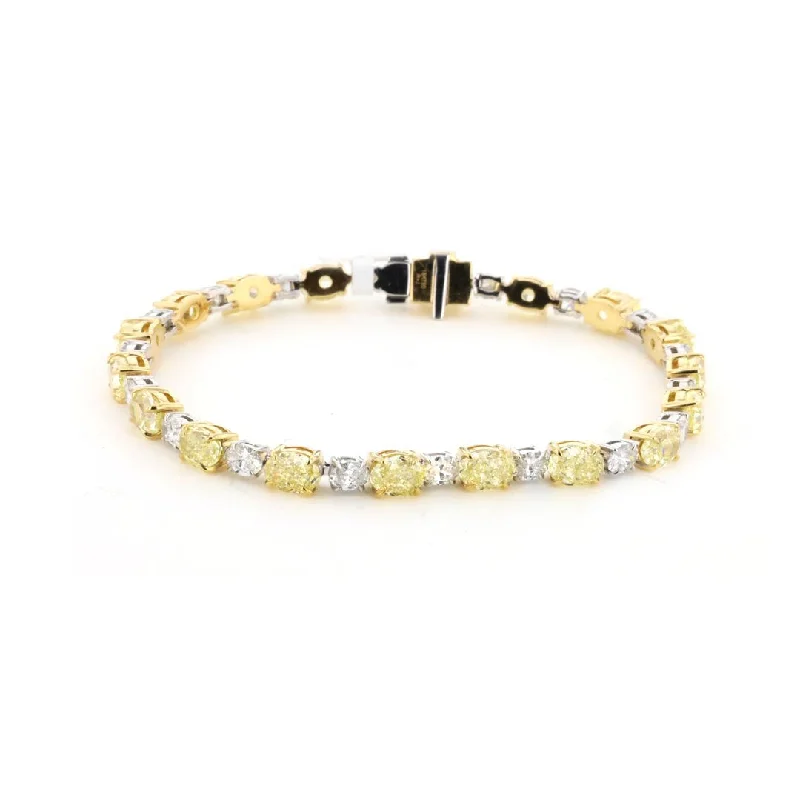 Ladies bracelets fame shine -Yellow Diamond & White Diamond Tennis Bracelet