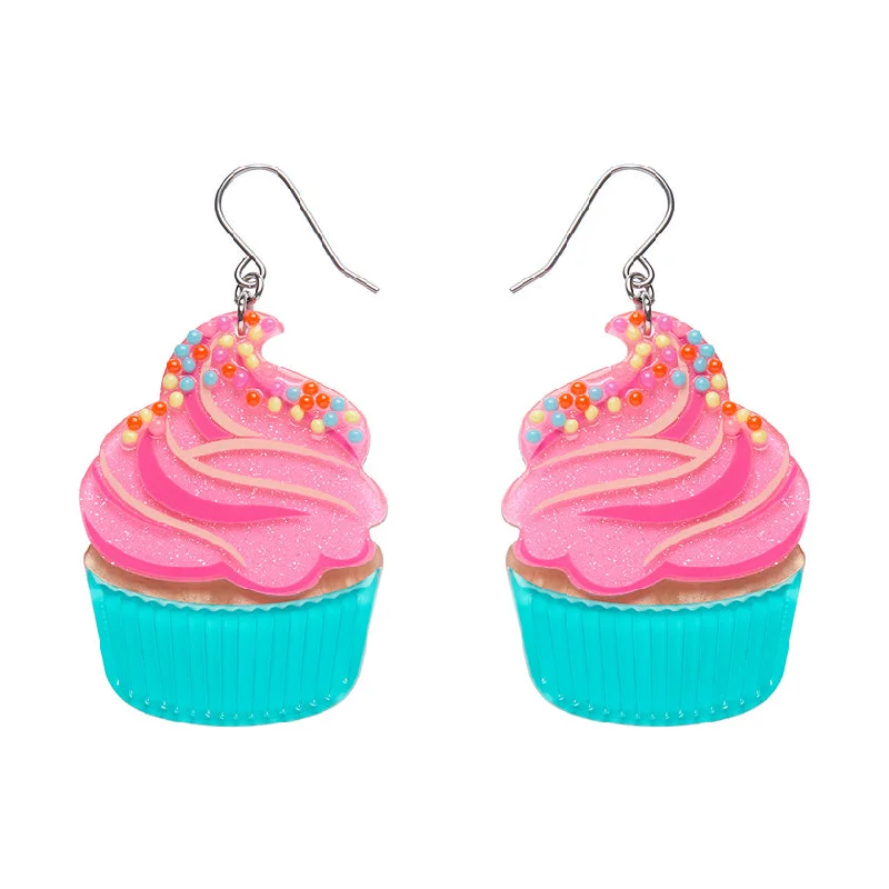 ladies earrings clip on-Erstwilder x Katherine Sabbath - Iced Cupcake Drop Earrings