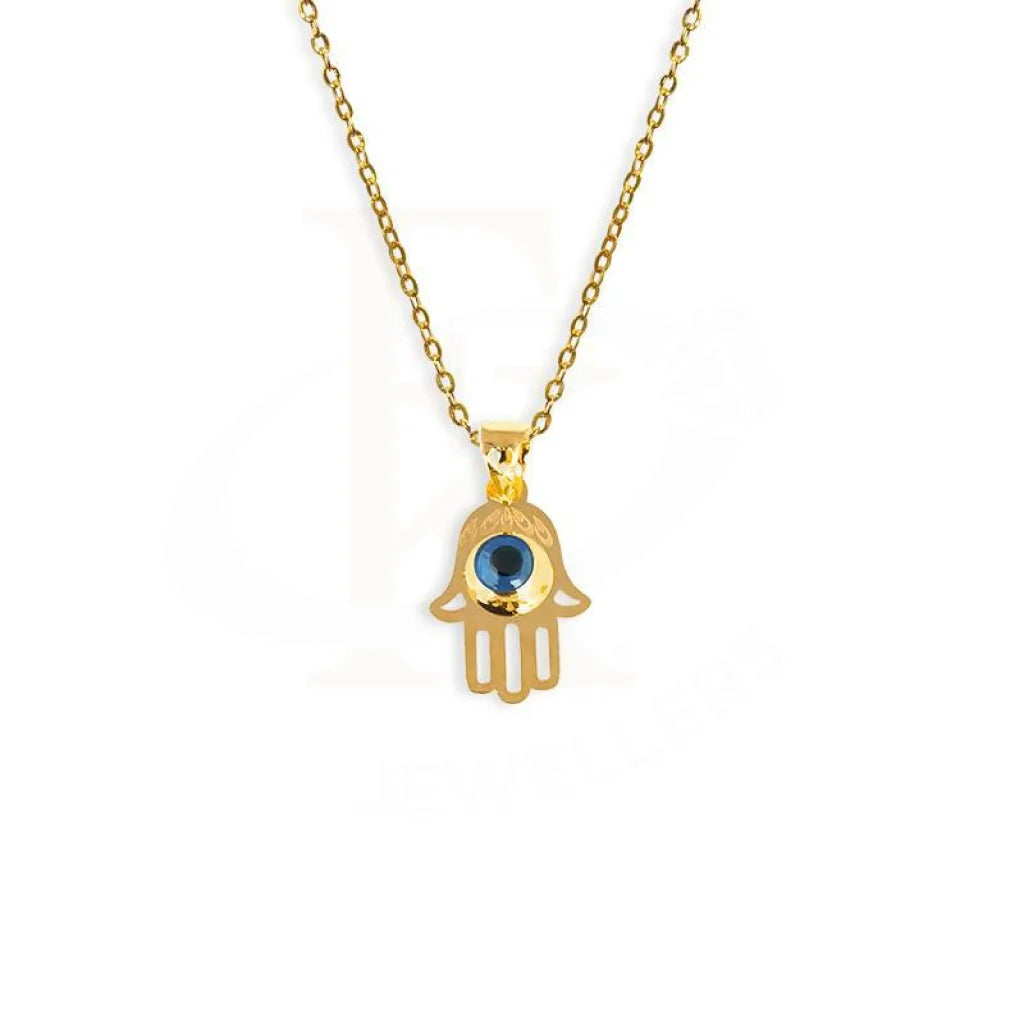 Ladies necklaces flare charm -Gold Necklace (Chain with Hamsa Hand Pendant) 18KT - FKJNKL1677