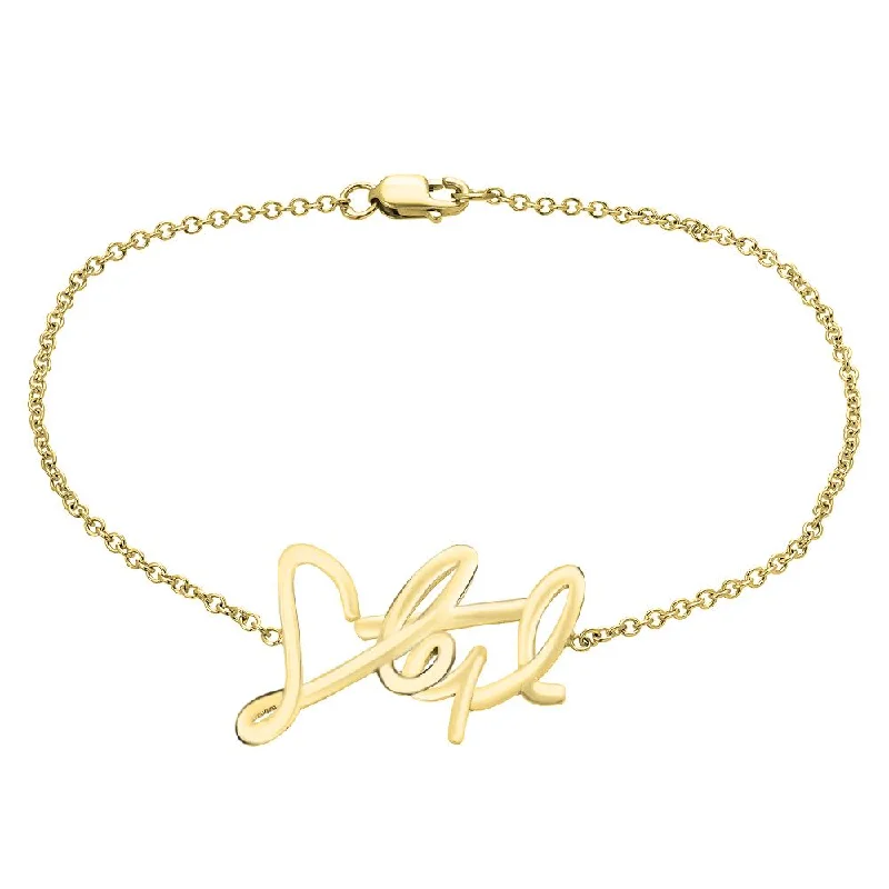 Ladies bracelets deco charm -Single Name Custom Signature Bracelet Without Diamonds