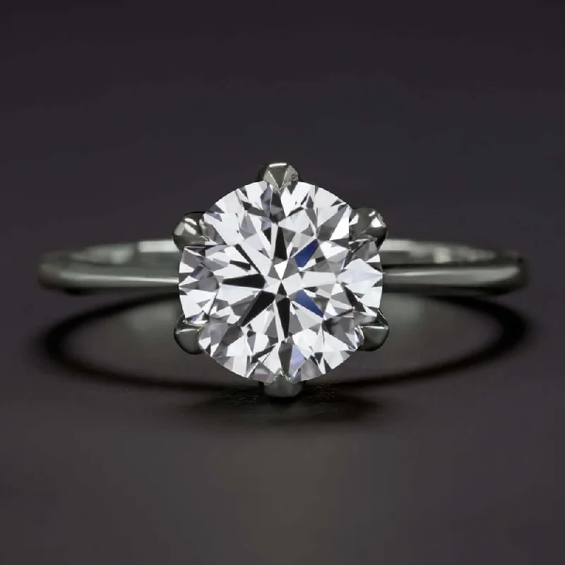 twisted band engagement rings -1.5ct LAB CREATED DIAMOND ENGAGEMENT RING CERTIFIED D VVS2 IDEAL ROUND SOLITAIRE