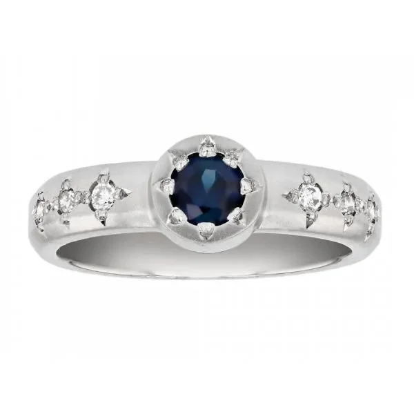 ladies rings metallic-Sapphire Star Ring