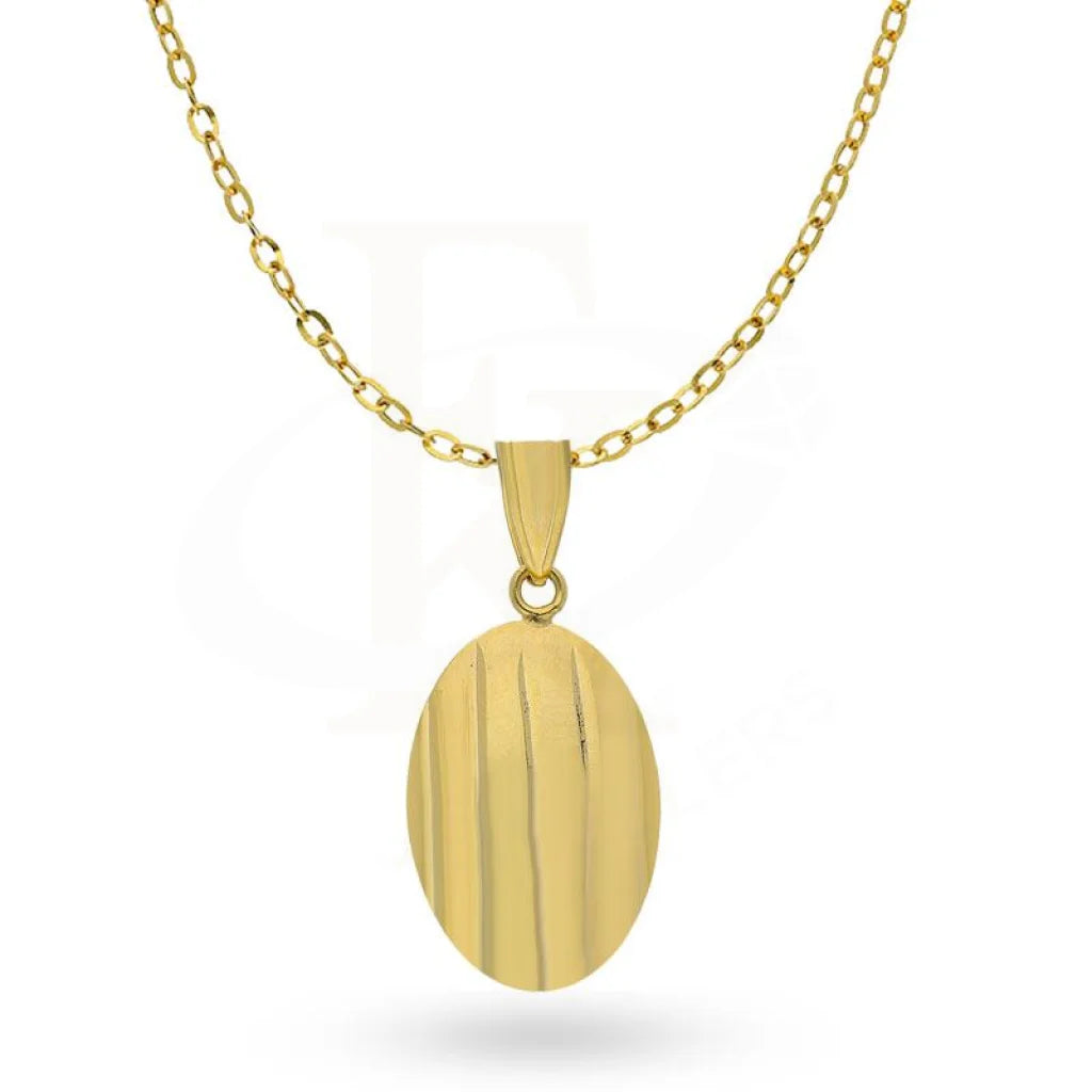 Ladies necklaces tourmaline radiance -Gold Necklace (Chain with Oval Shaped Pendant) 18KT - FKJNKL18K1996