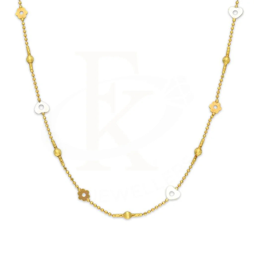 Ladies necklaces pocket sparkle -Dual Tone Gold Charm Necklace 18KT - FKJNKL18K3048