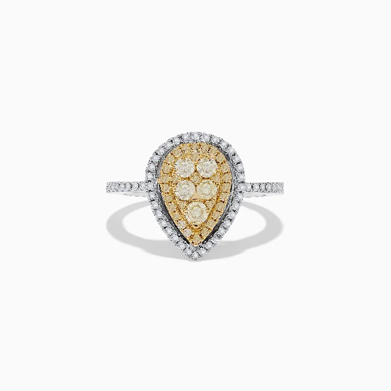 ladies rings birthday-Canare 14K Two Tone White and Yellow Diamond Ring