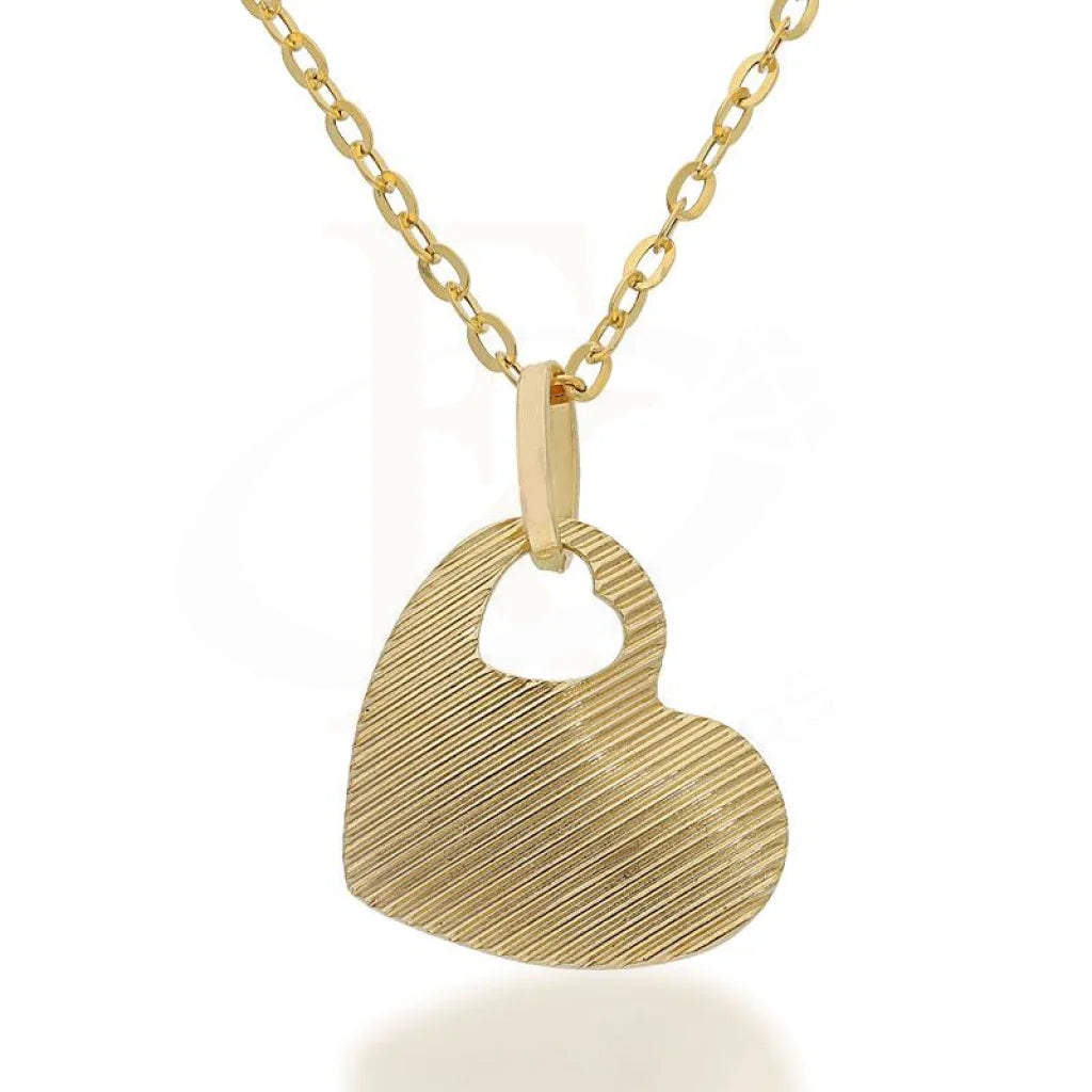 Ladies necklaces carved charm -Gold Necklace (Chain with Heart Pendant) 18KT - FKJNKL1699