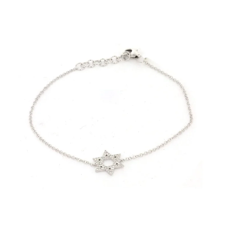 Ladies bracelets lapis charm -0.11 ctw Diamond Star of David Bracelet